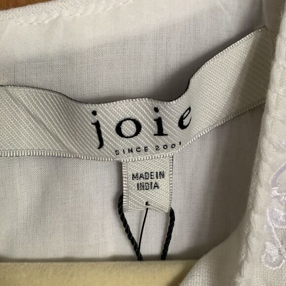 Joie Modarie embroidered white linen blend sleeveless shift dress NWT - Picture 5 of 10
